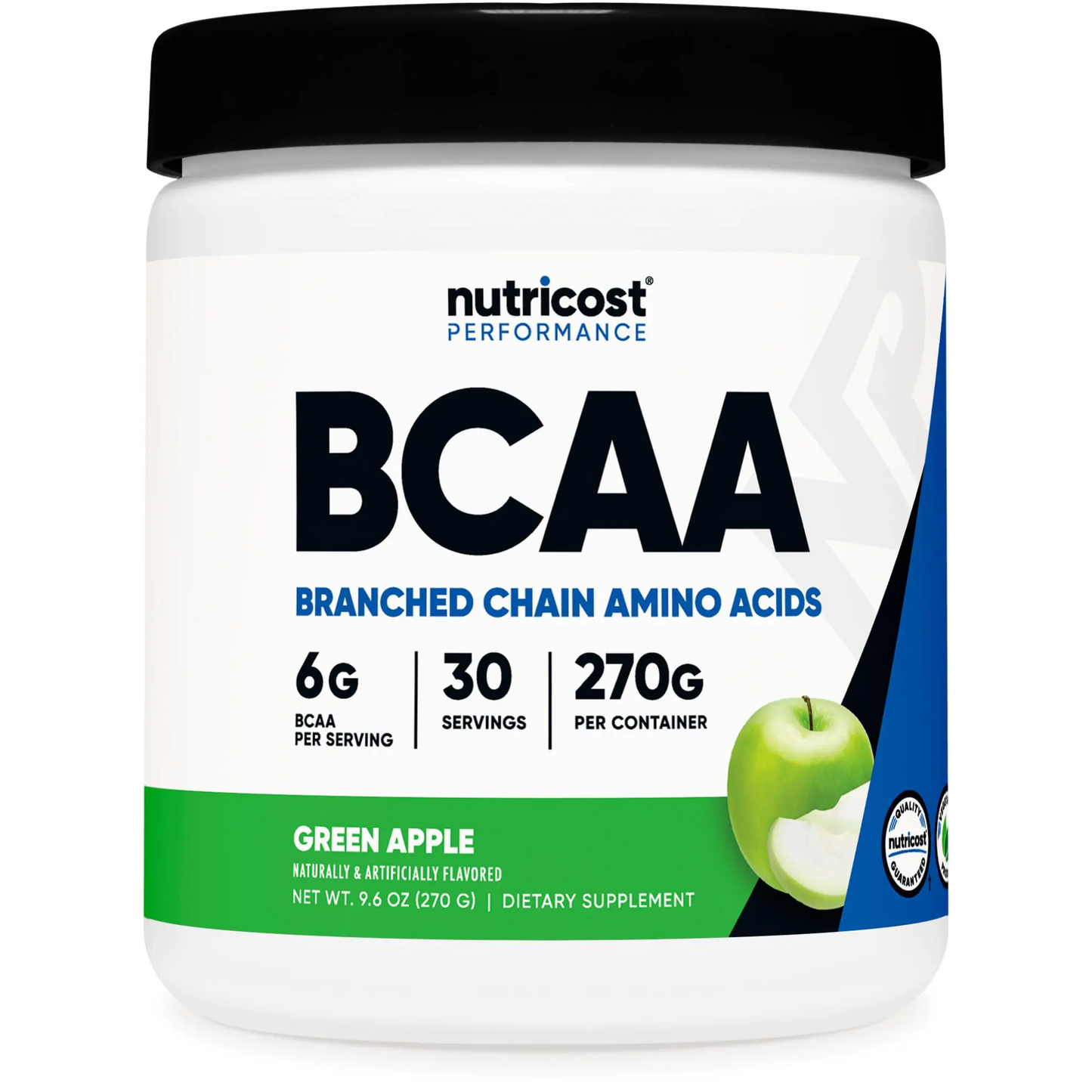 Nutricost BCAA Powder (Green Apple Flavor) 30 Servings