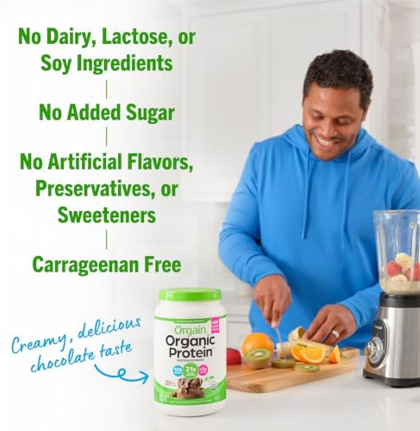 Orgain Organic Vegan Protein Powder (Chocolate Fudge) 2.03 lbs