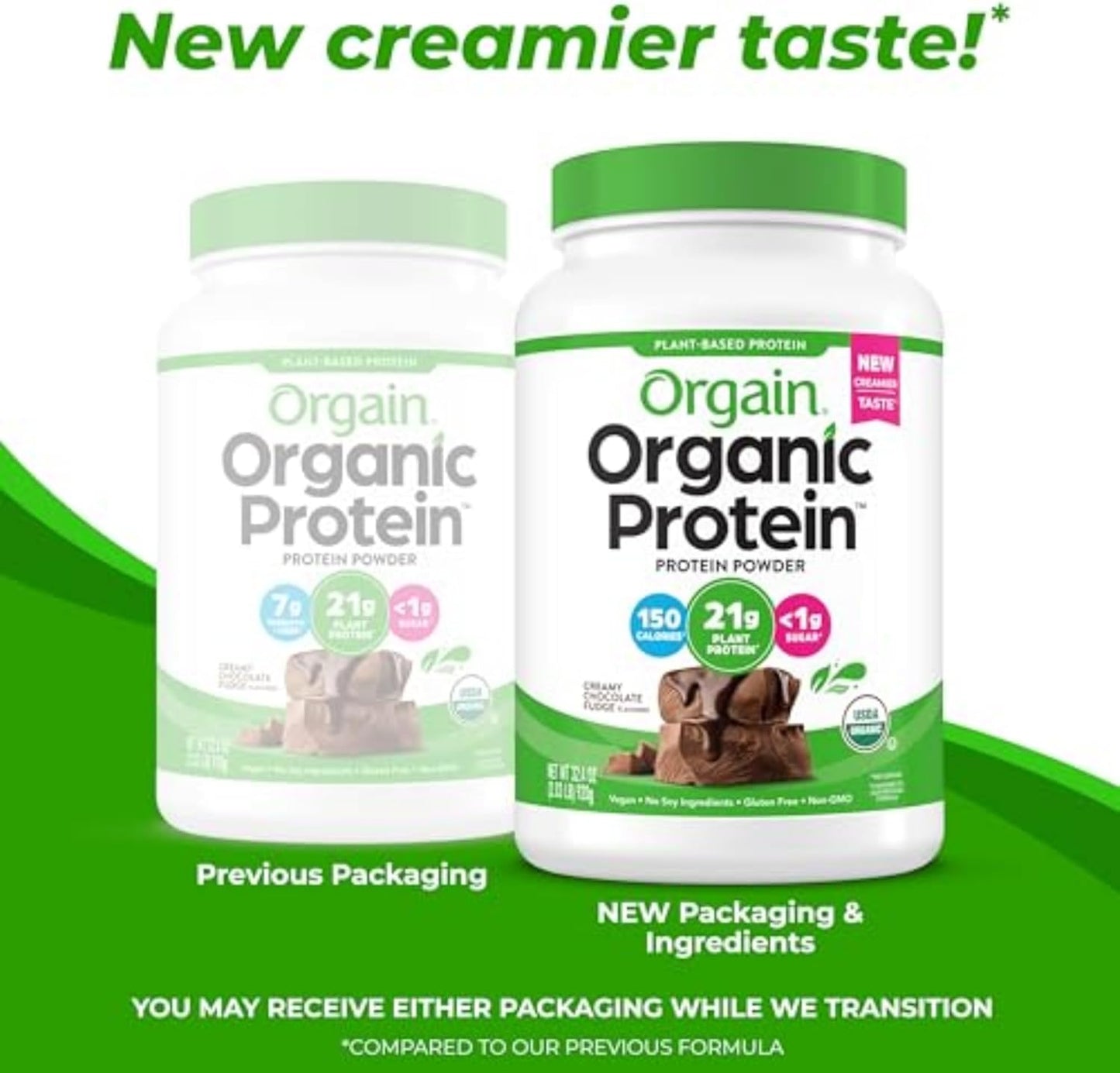 Orgain Organic Vegan Protein Powder (Chocolate Fudge) 2.03 lbs