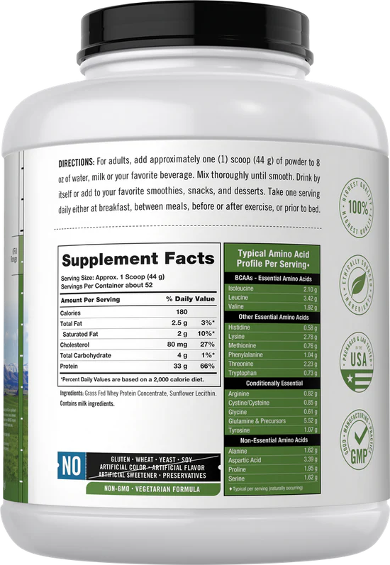 Herbage farmstead Grass Fed Whey Protein Concentrate (5 lbs/2.3 KG)