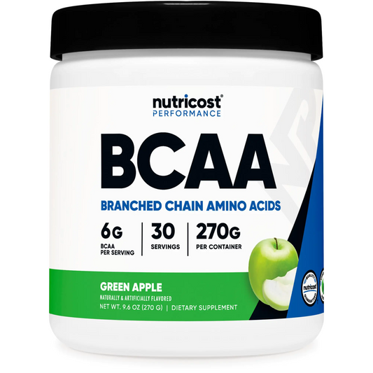 Nutricost BCAA Powder (Green Apple Flavor) 30 Servings