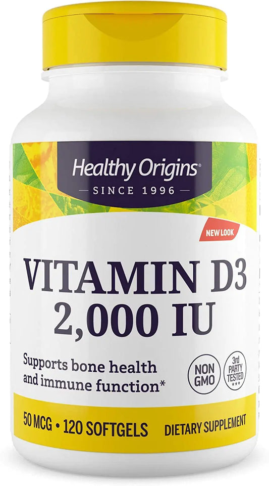 Healthy Origins Vitamin D3 2000 IU - 120 Softgels