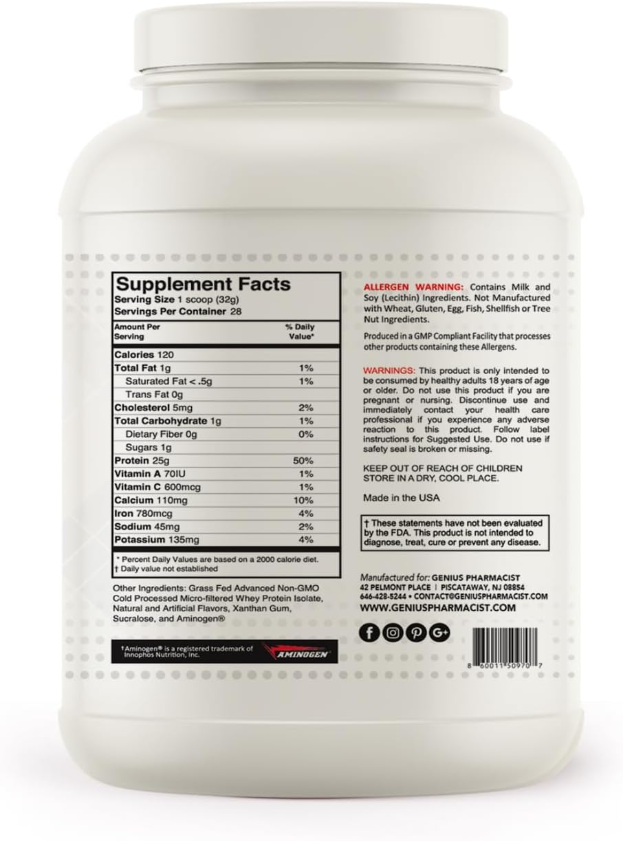 Genius Pharmacist Whey Protein Isolate (2lbs / 907g)