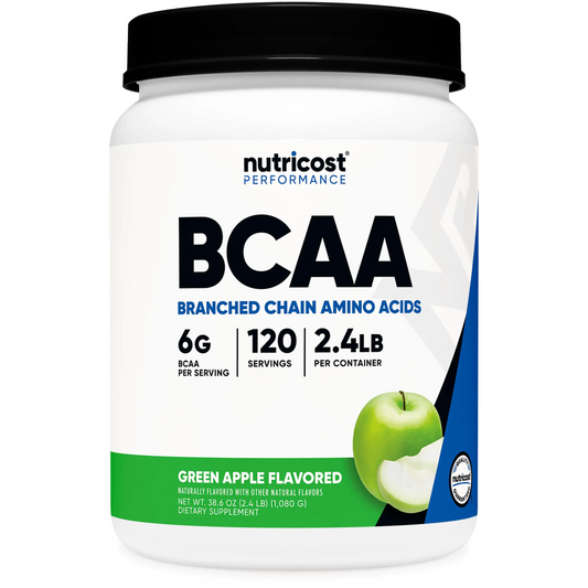 Nutricost BCAA Powder (Green Apple Flavor) 120 Servings