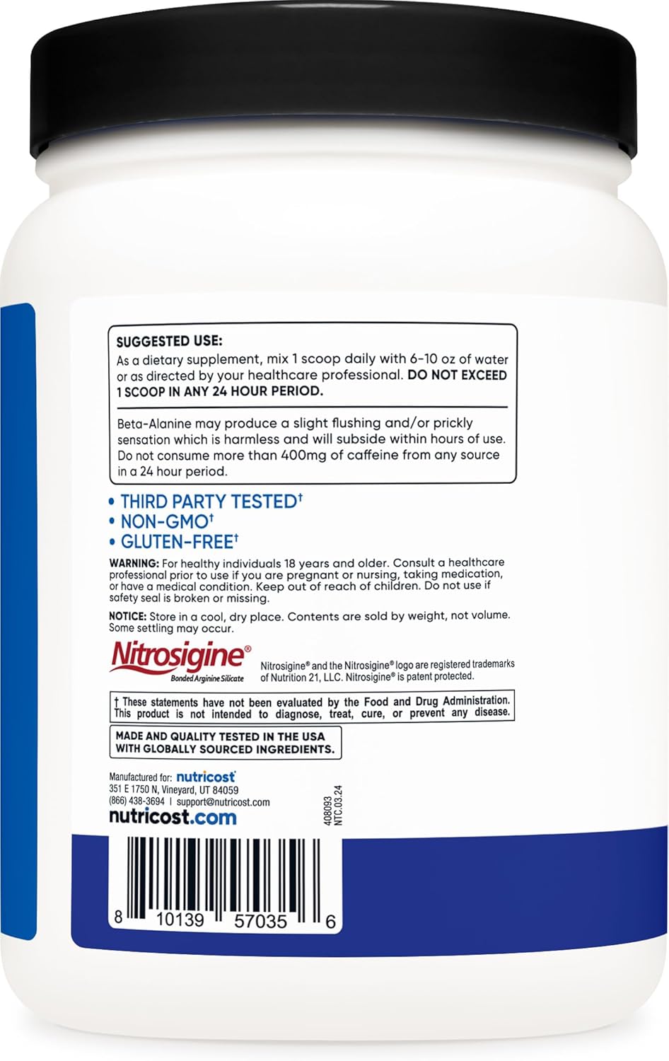 Nutricost Pre-Workout Powder (60 Servings Blue Raspberry)