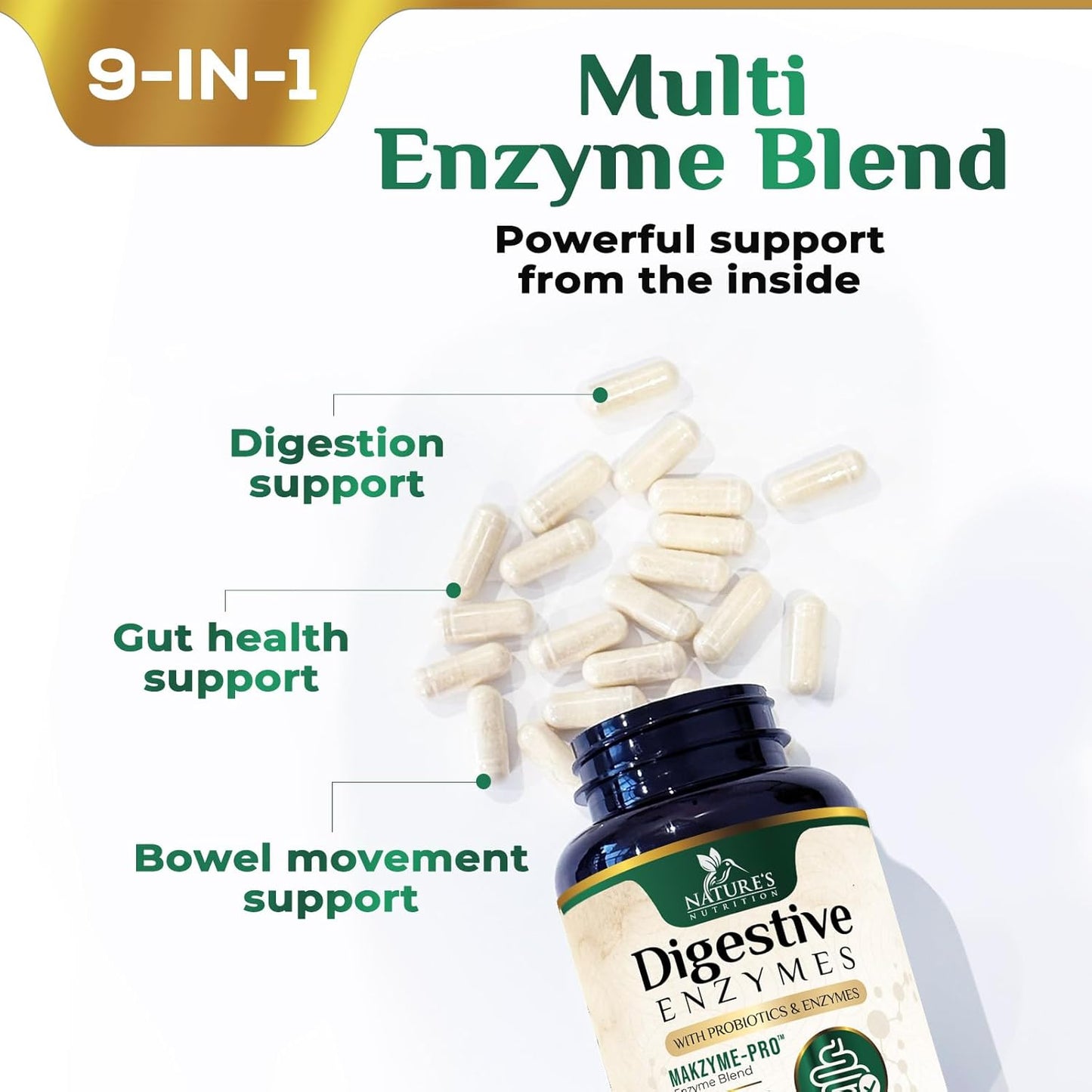 Nature's Nutrition Digestive Enzymes with Probiotics 60 Capsules