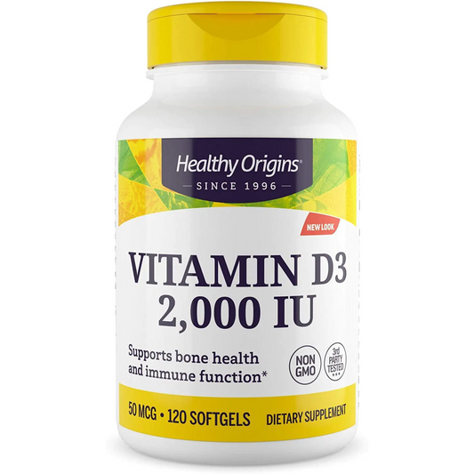 Healthy Origins Vitamin D3 2000 IU - 120 Softgels