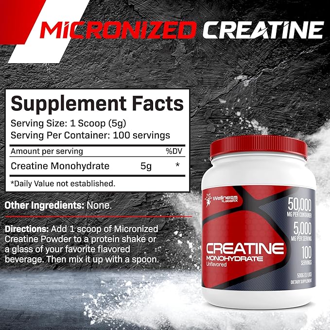 Wellness Labs Creatine Monohydrate Powder - 100 Servings