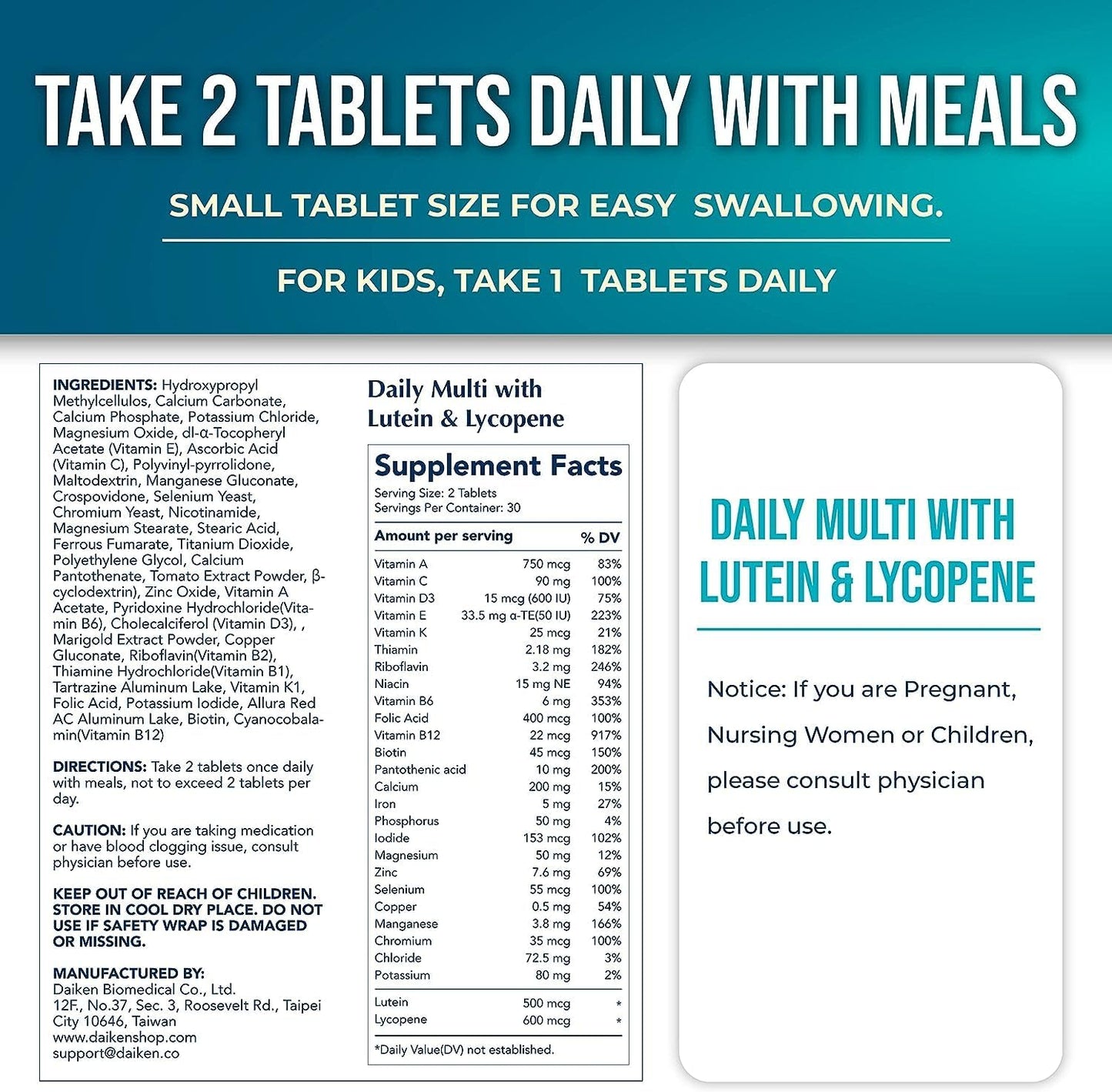 DAIKEN - 27 Full Spectrum Multivitamin 60 Tablets