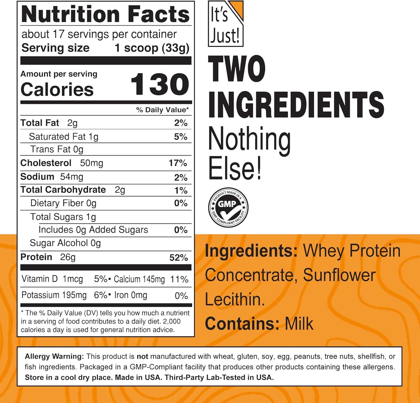 Its Just! - Whey Protein Concentrate (2.5 Pound)