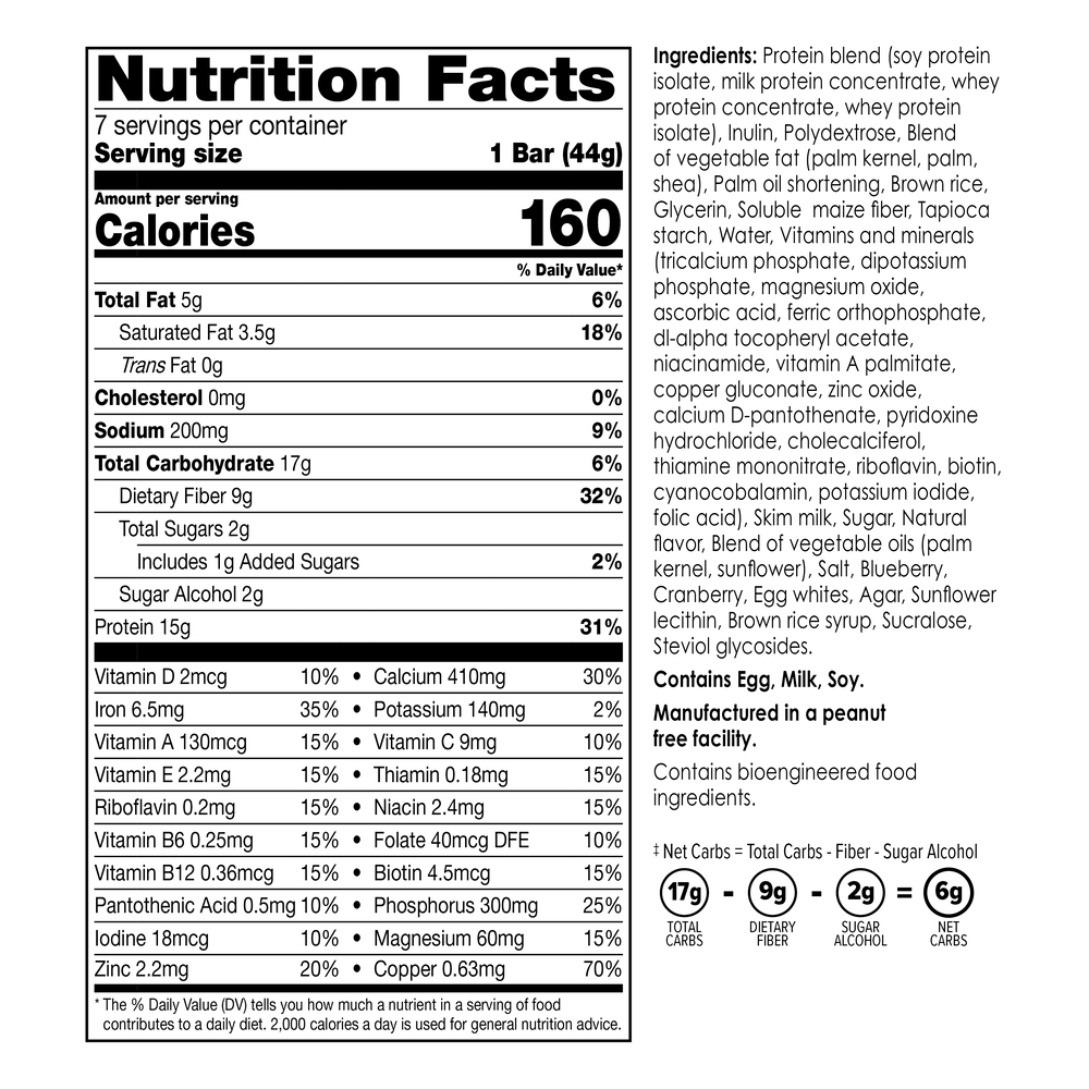 BariWise Protein & Fiber Bars (15g protein)