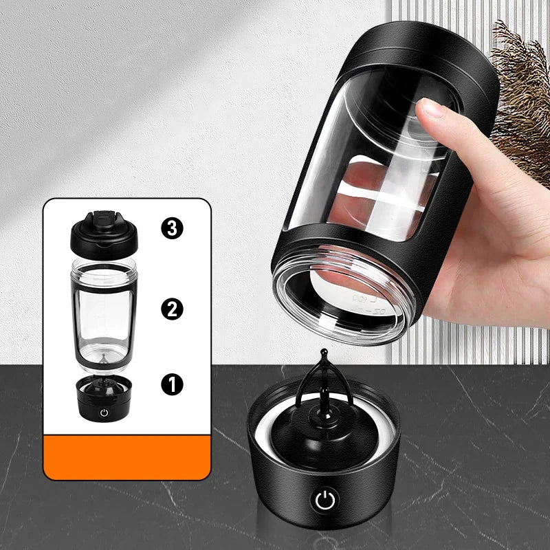 New 650ml USB Electric Portable Whey Protein Shaker bottle Fully Automatic Stirring Cup Rechargeable