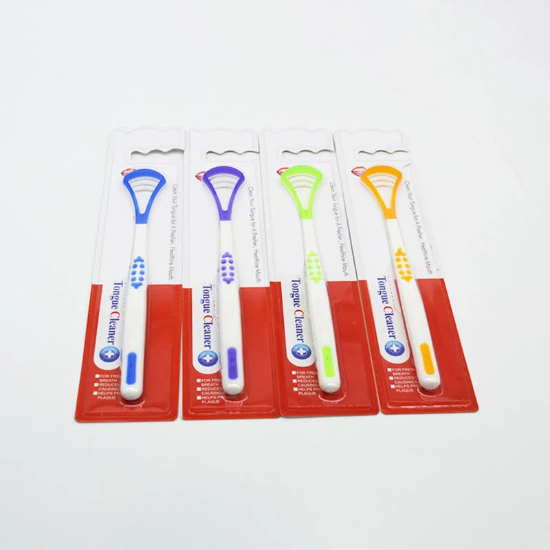 Tongue Scraper Tongue Cleaning Brush Care Plastic Tongue Scraper Travel Portable Freshen Breath Tongue Brush Cleaner for Oral Ca